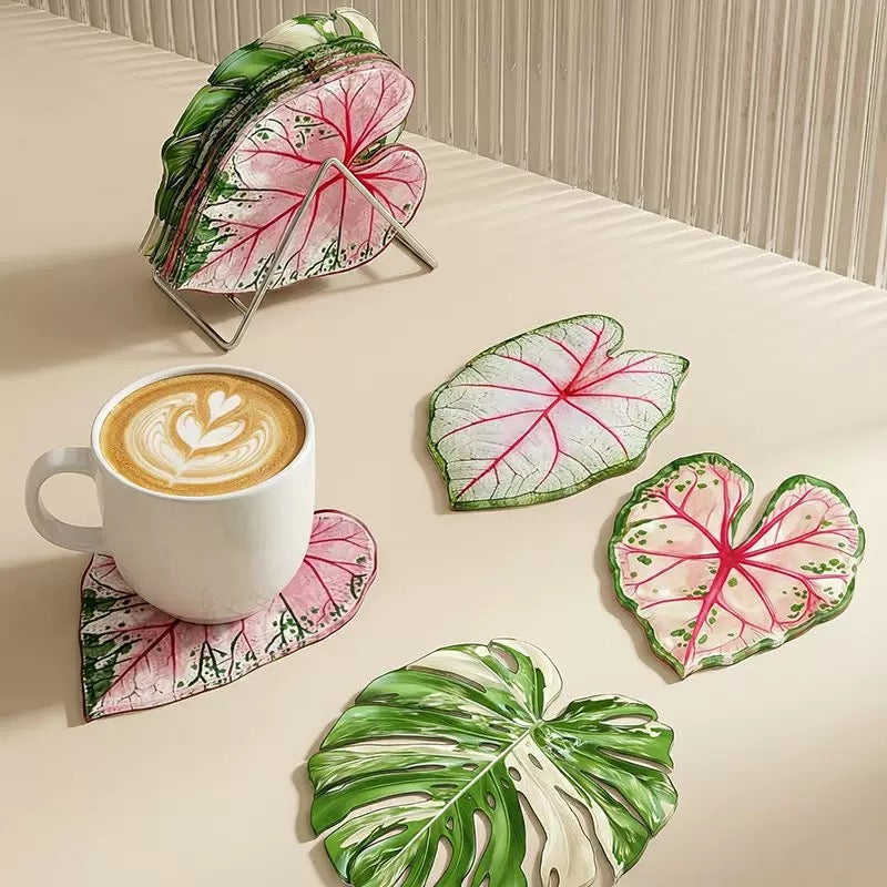 Acrylic Monstera Heat Pad (Set of 9)