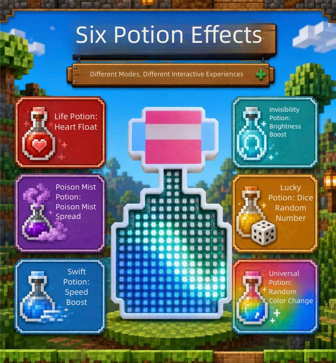 Minecraft Magic Potion Pixel Light(Free shipping, no customs duties)