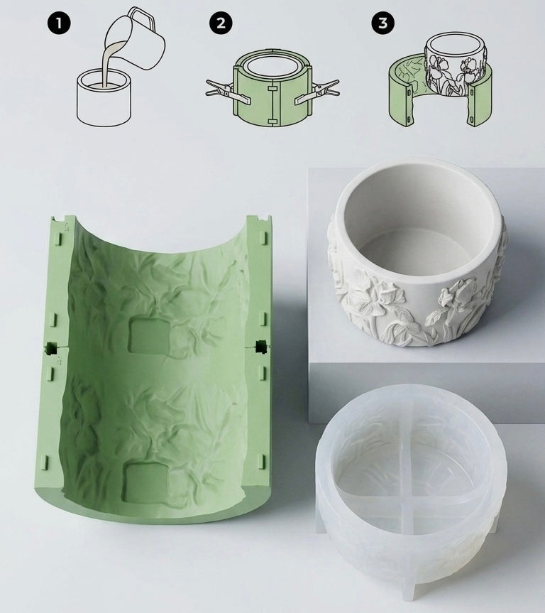 Peony Flower Silicone Planter Mold – DIY Concrete & Resin Pot Making Tool
