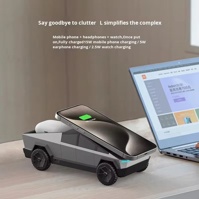 Qi Cyber Truck 15W Fast Charging 3-in-1 Magnetic Wireless Charger
Magnetic Attachment Unique Gadget
Mobile Charger Factory