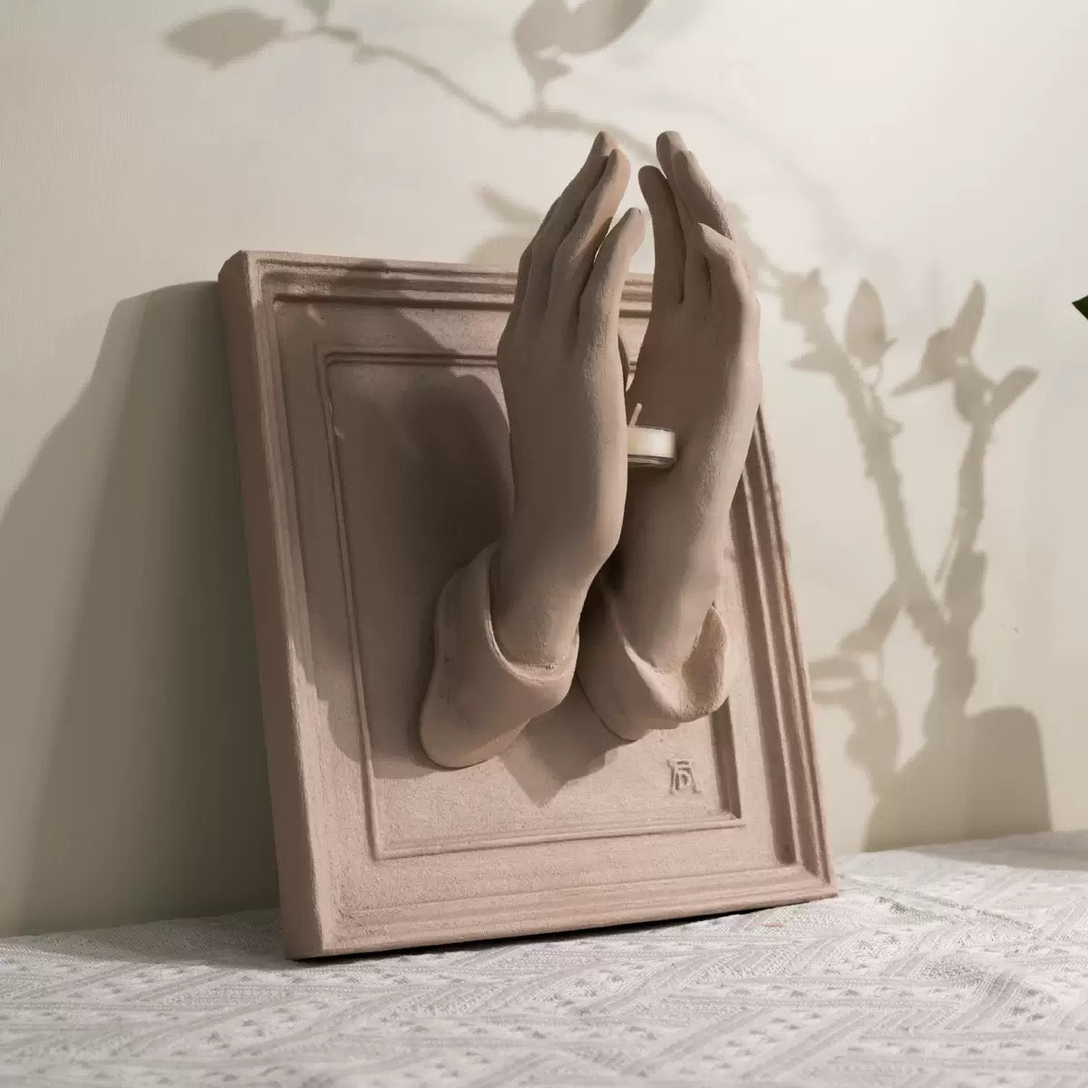 Divine Hands Sculptural Candle Holder | Luxury Wall Art Decor