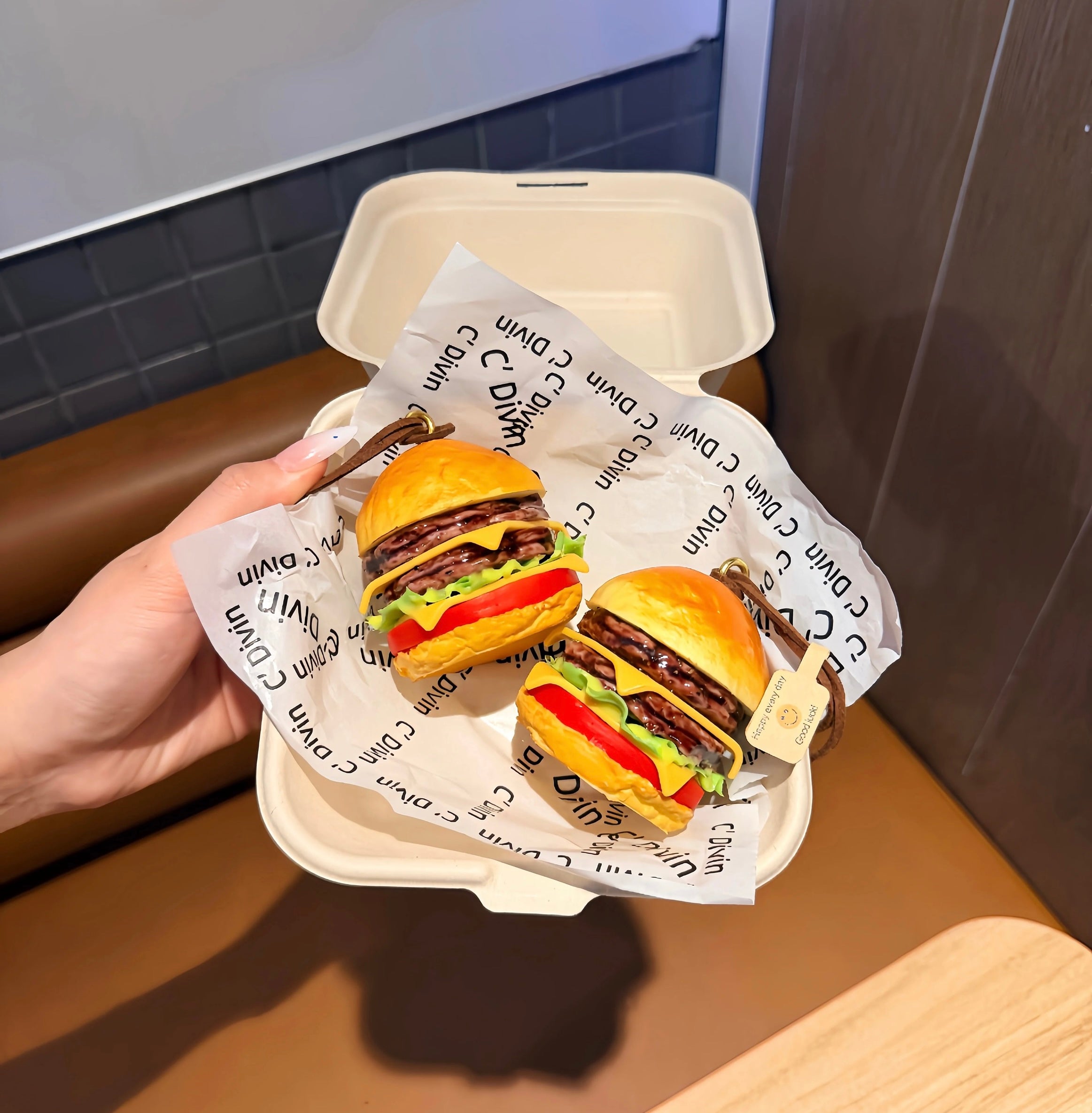 Handmade Burger Aroma Diffuser Hanging Ornament