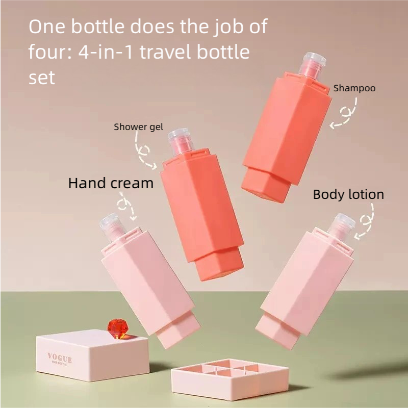 4-in-1 Travel Dispenser Bottle Set (Buy 1 Get 1 Free) | Leak-Proof TSA Approved Refillable Toiletry Bottles.