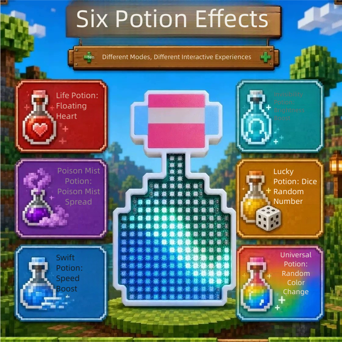 Minecraft Magic Potion Pixel Light(Free shipping, no customs duties)