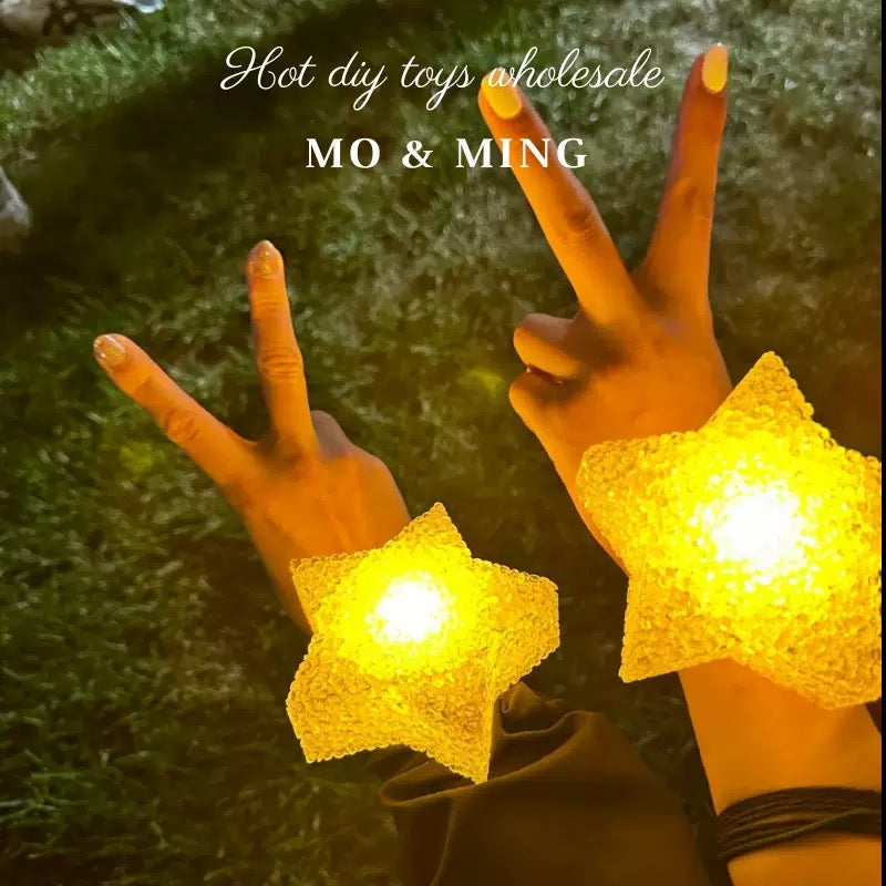 8-Piece Glowing Star Lights Set with Cotton Mesh Bag | Warm Ambient Decor(Available in two sizes)Free Handwoven Bags