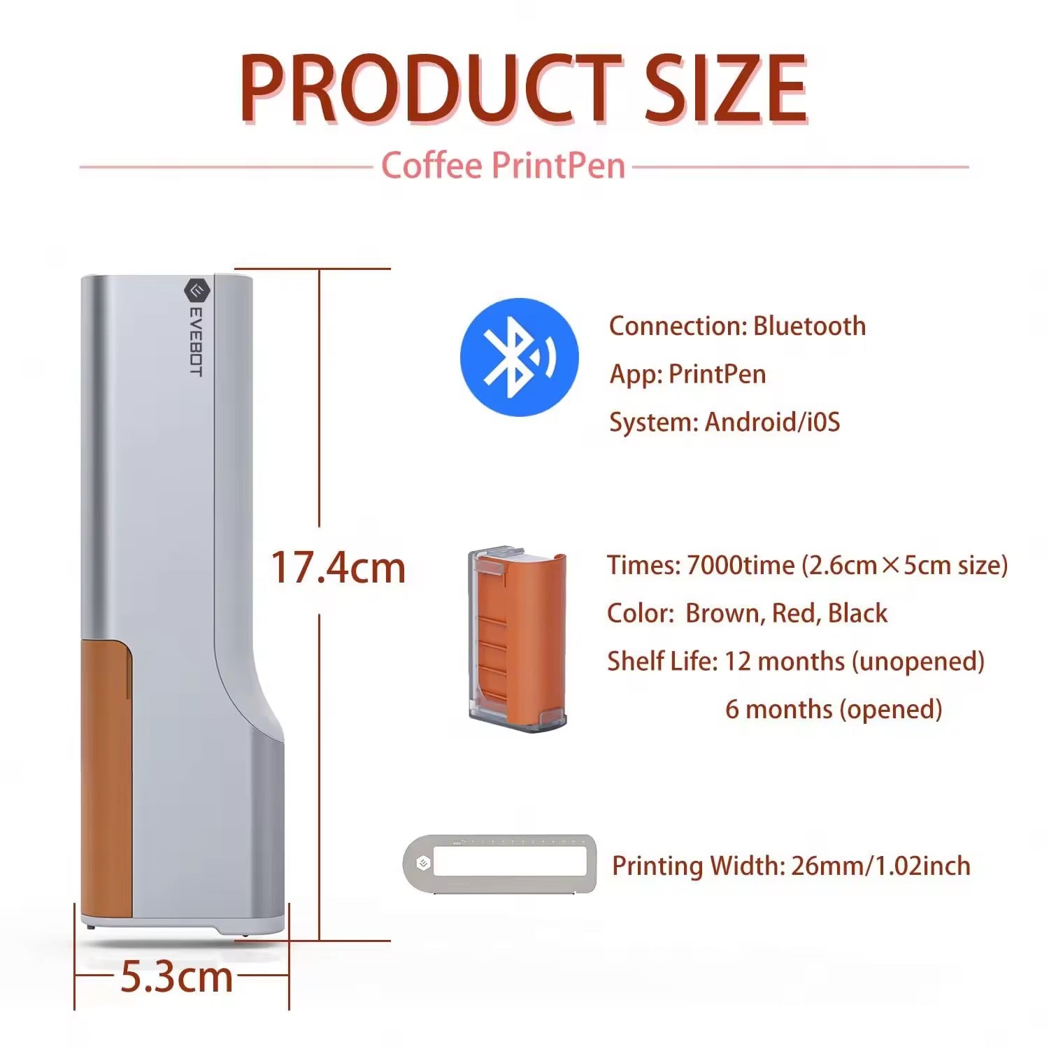 Handheld Food Printer + Edible Ink(One bottle of ink can print 2,000 times)