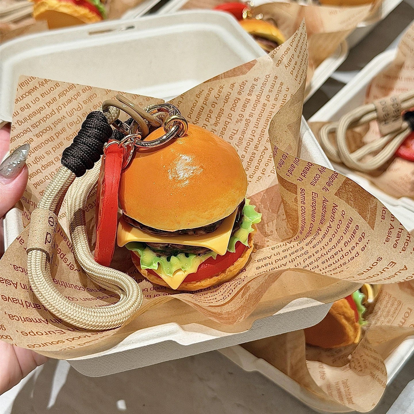 Handmade Burger Aroma Diffuser Hanging Ornament