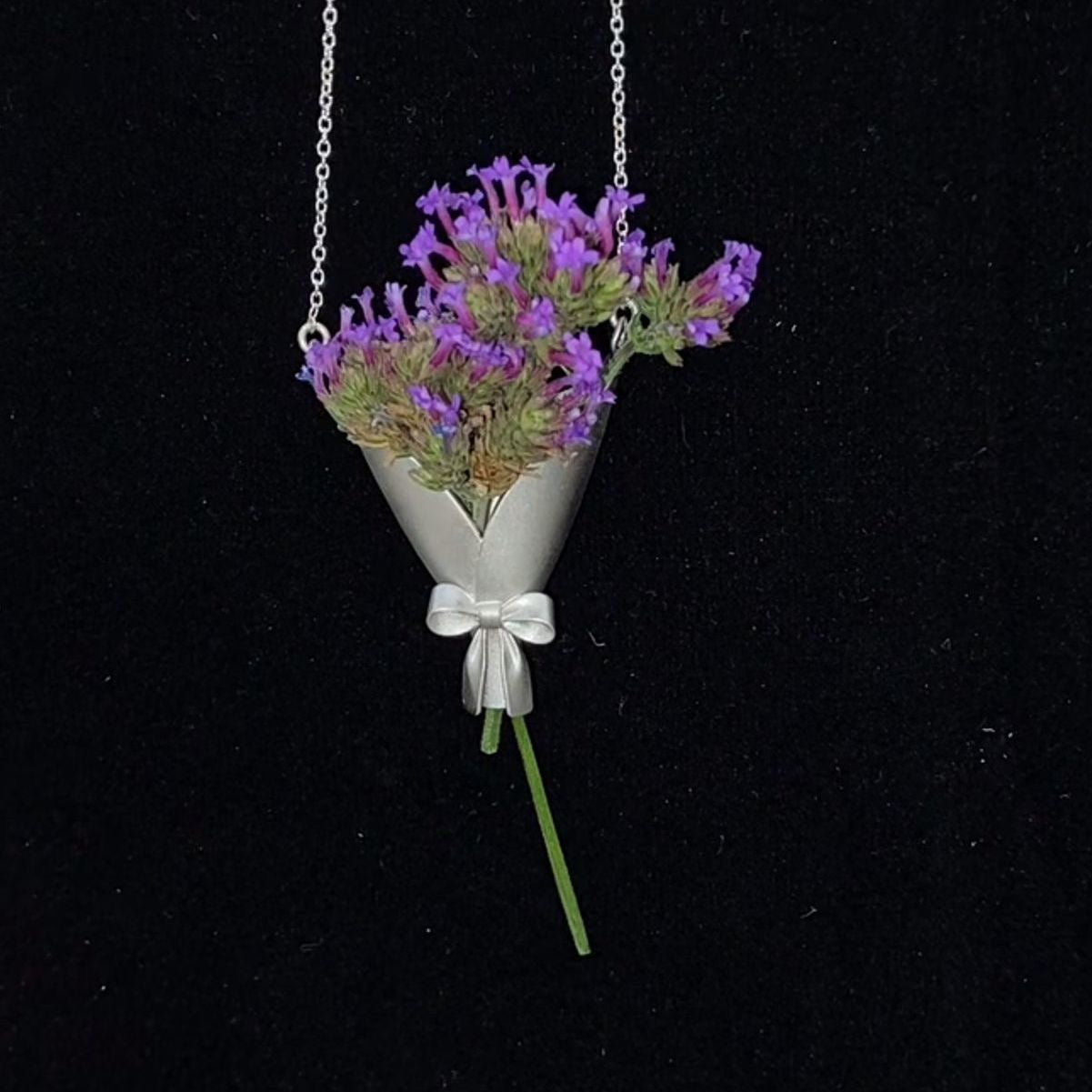 Bouquet Earrings Anti-Allergy Silver Jewelry (one free bouquet necklace)