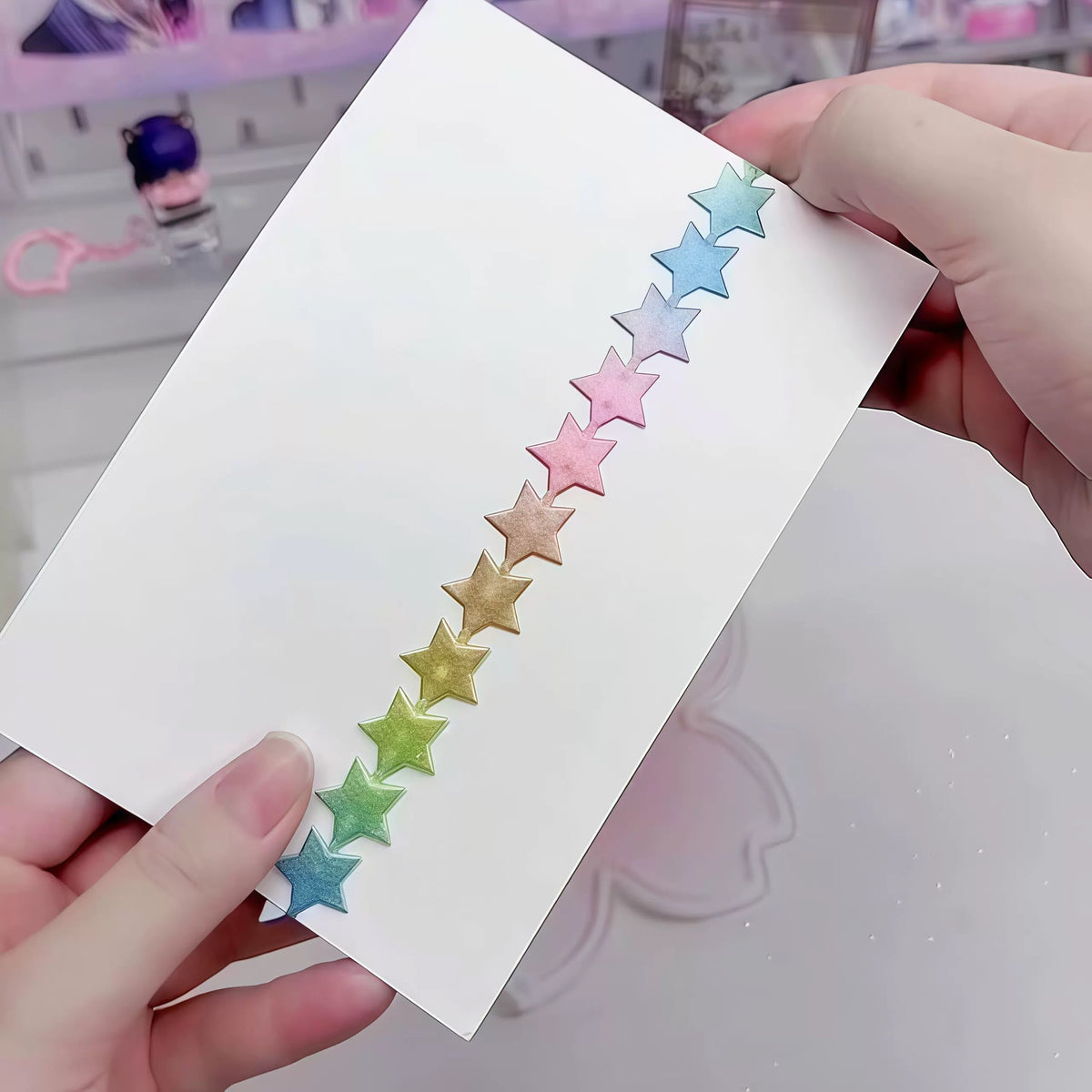 1.5-meter Gradient-Colored Knitted Star Ribbon