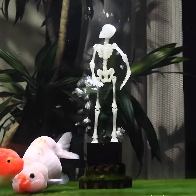 Bubble Dancing Skeleton Aquarium Ornament – Air Powered Fish Tank Decoration
