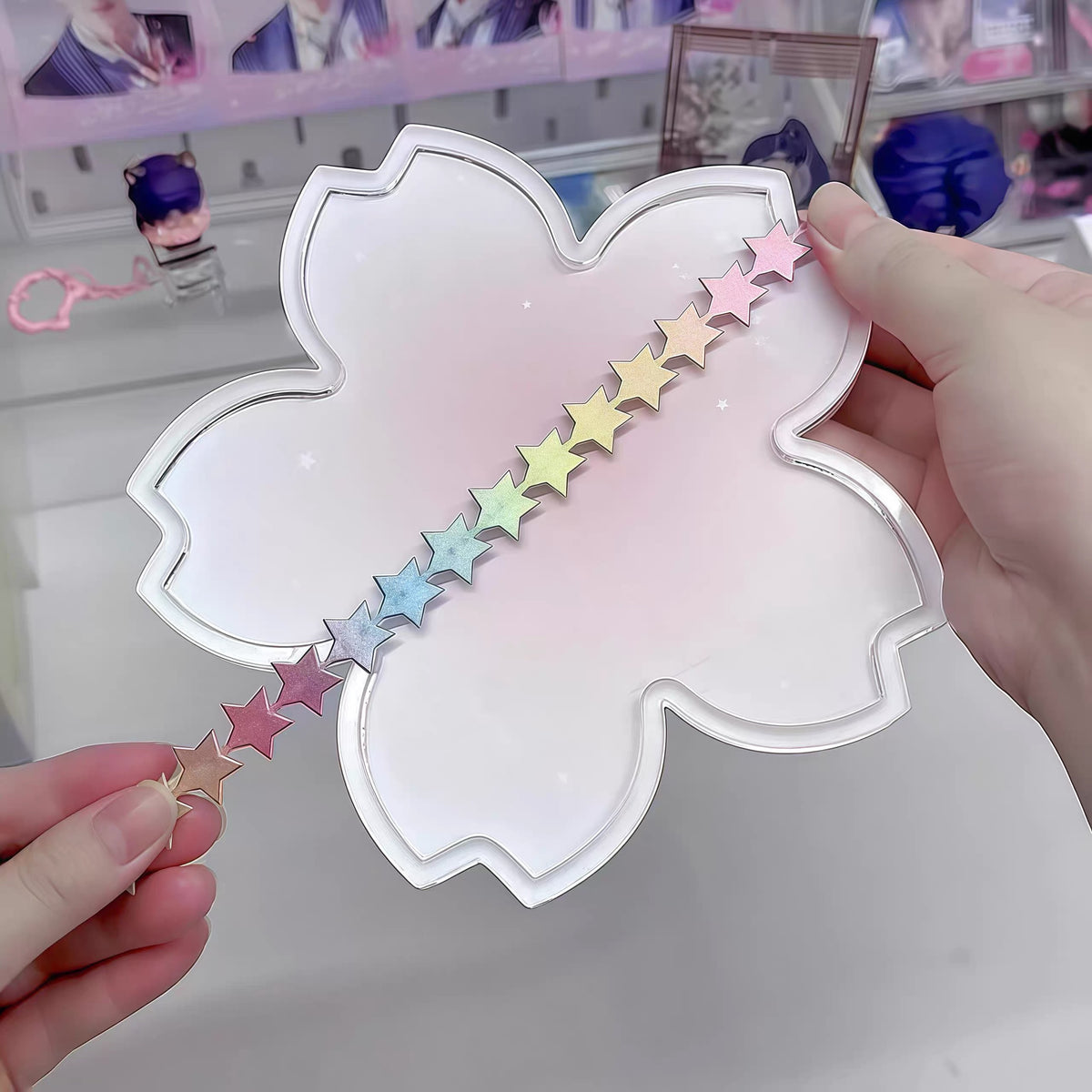 1.5-meter Gradient-Colored Knitted Star Ribbon