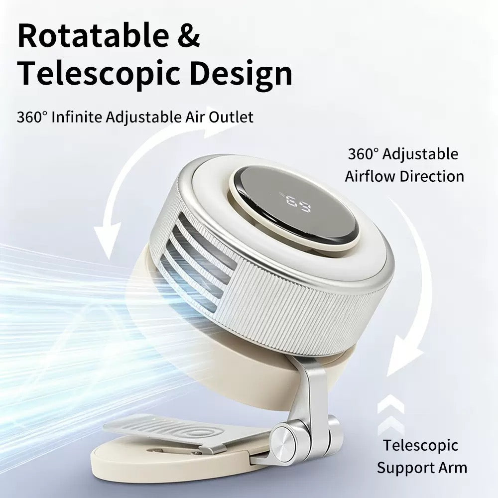 3-in-1 Magnetic Phone Fan Stand & Selfie Light – 120H Battery Life