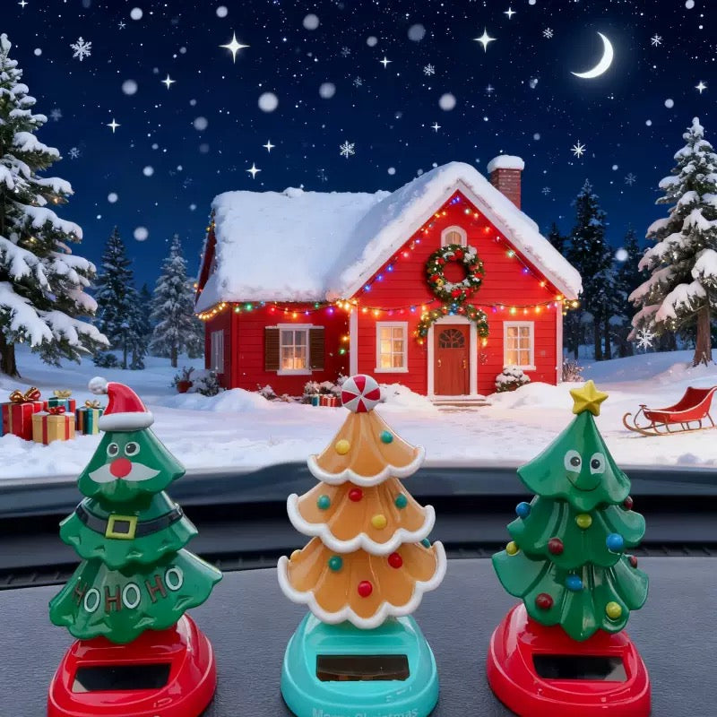 Solar Swinging Christmas Tree Car Ornament (Buy One Get One Free)