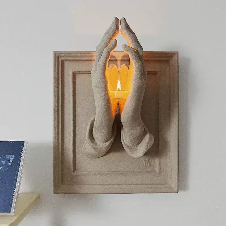 Divine Hands Sculptural Candle Holder | Luxury Wall Art Decor