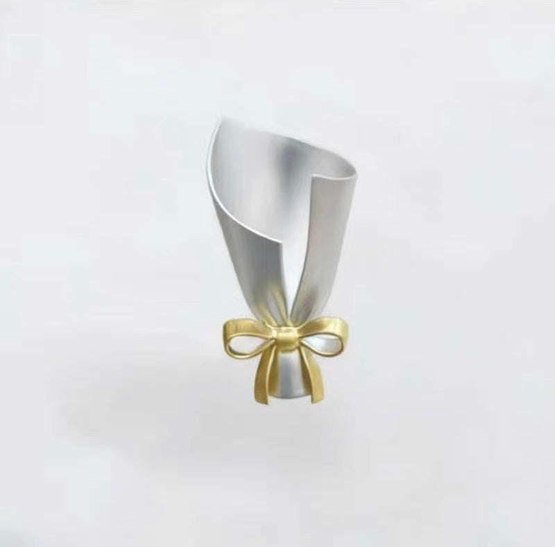 Elegant Flower Vase Brooch Pin – Mini Bouquet Holder Jewelry, Gold Bow Floral Brooch for Women(Buy one, get one free)