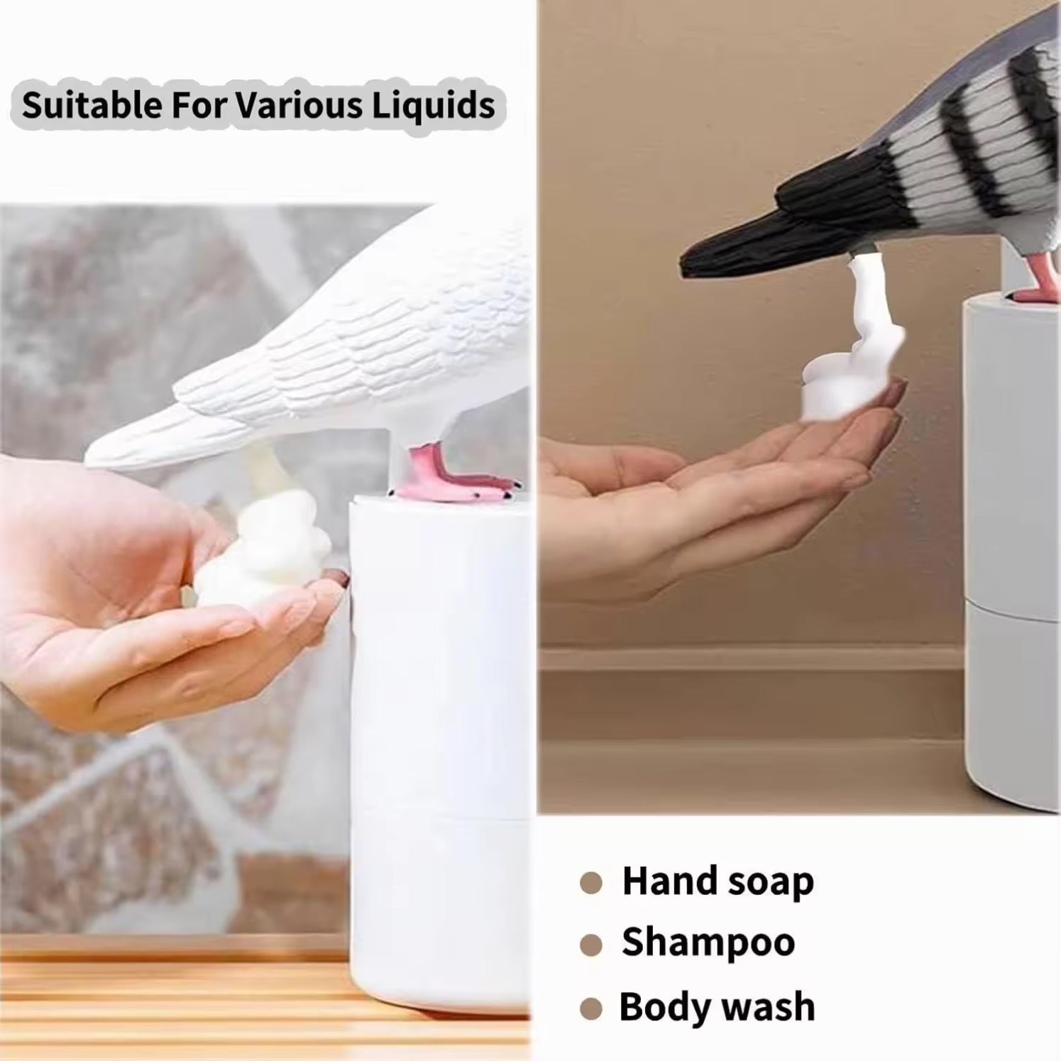 Automatic Bird Soap Dispenser – Touchless Dove Design Foam Soap Pump for Kitchen & Bathroom