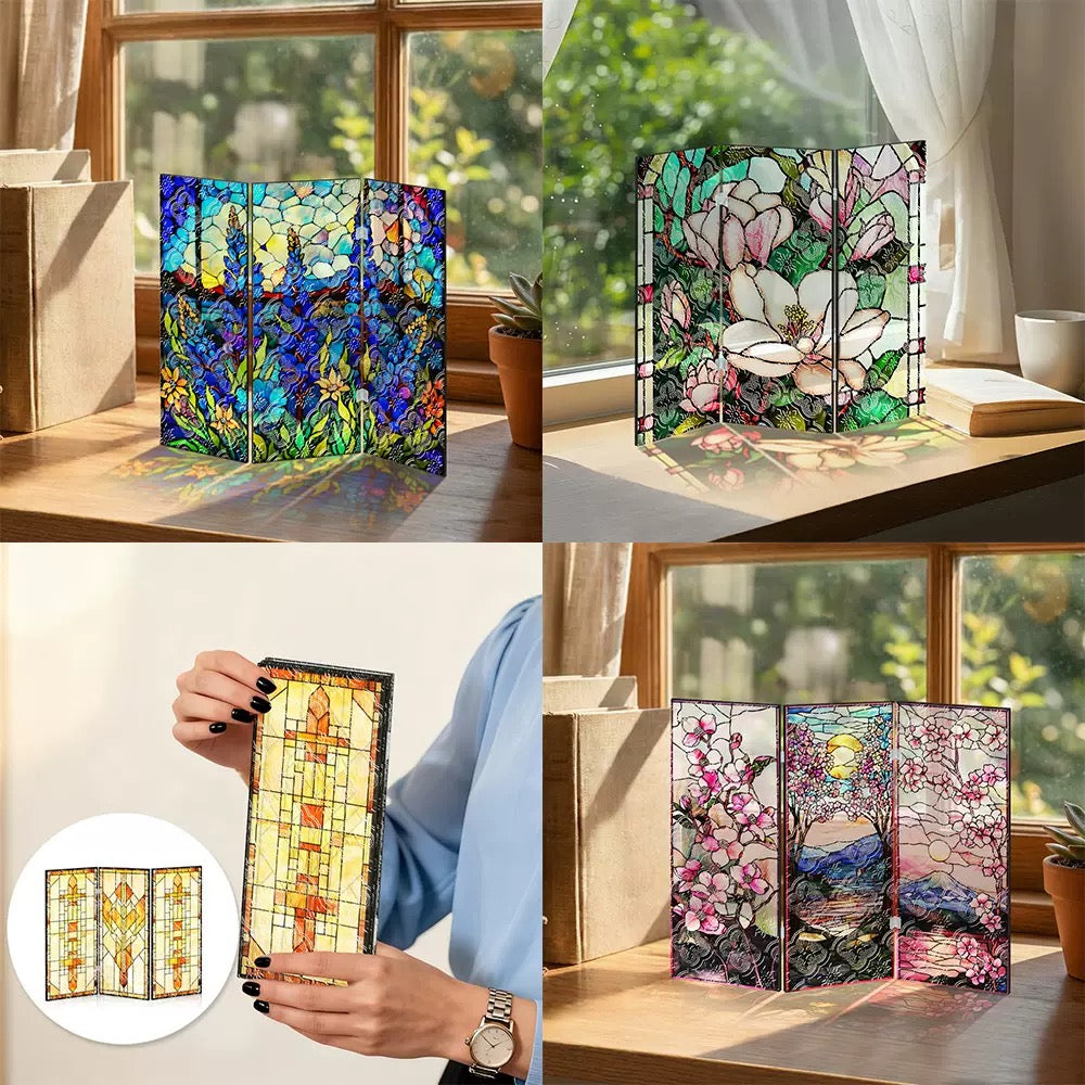 Stained Glass Sun Catcher Folding Screen