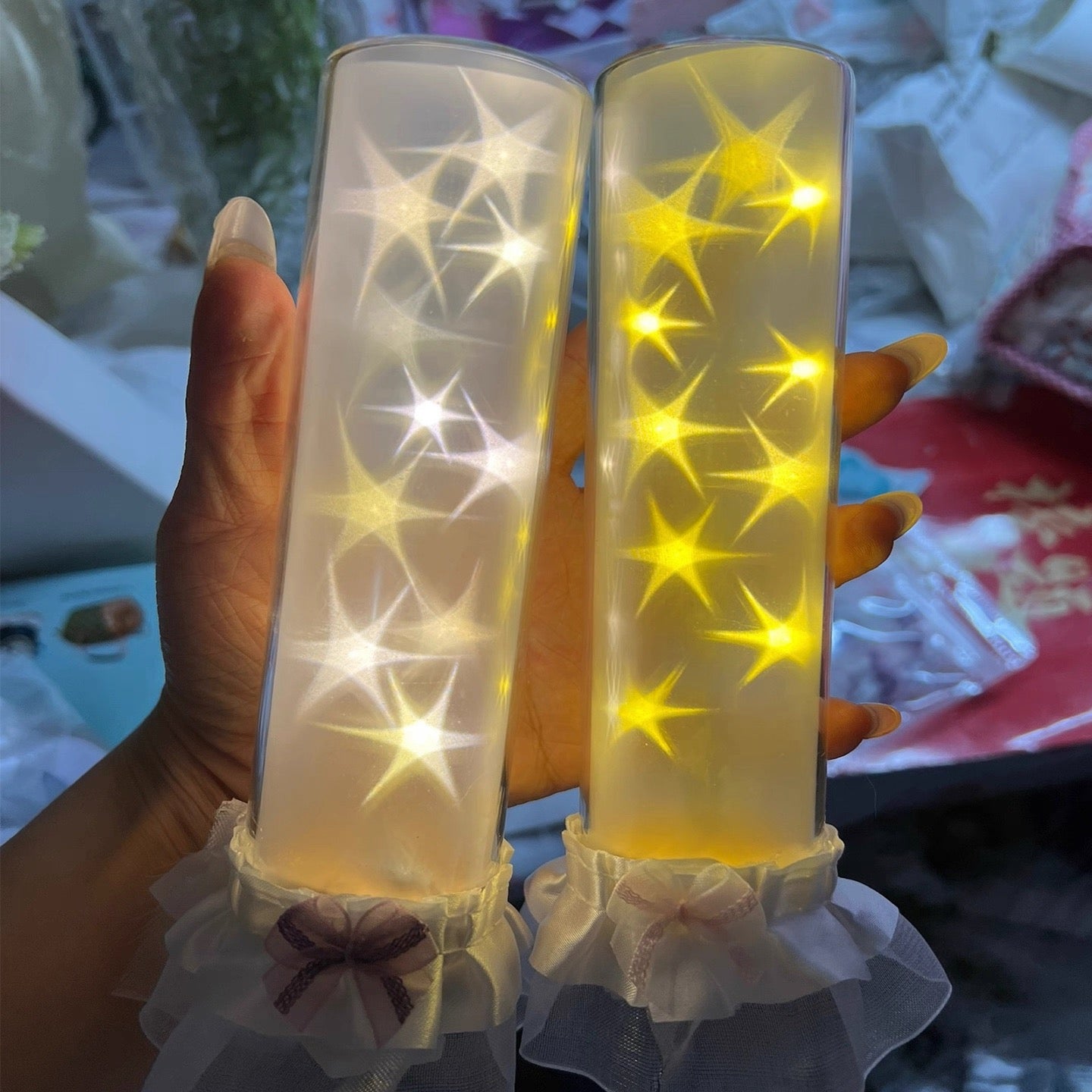 Hexagonal light film size (48cm*49cm) 3 sheets
Free String Lights