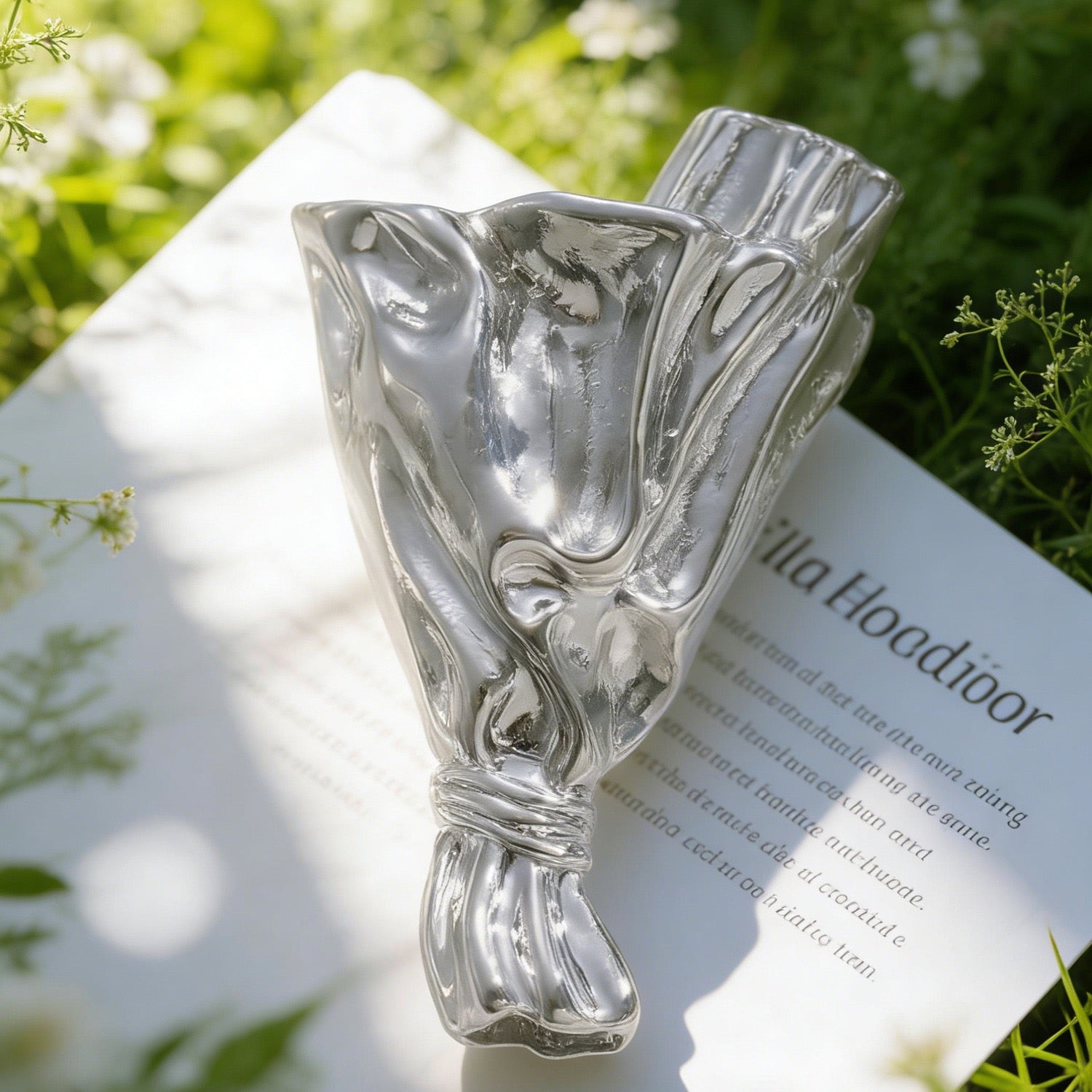 Wearable Mini Vase Jewelry Collection - Handcrafted S925 Silver Flower Holder (Brooch, Earrings, Necklace)