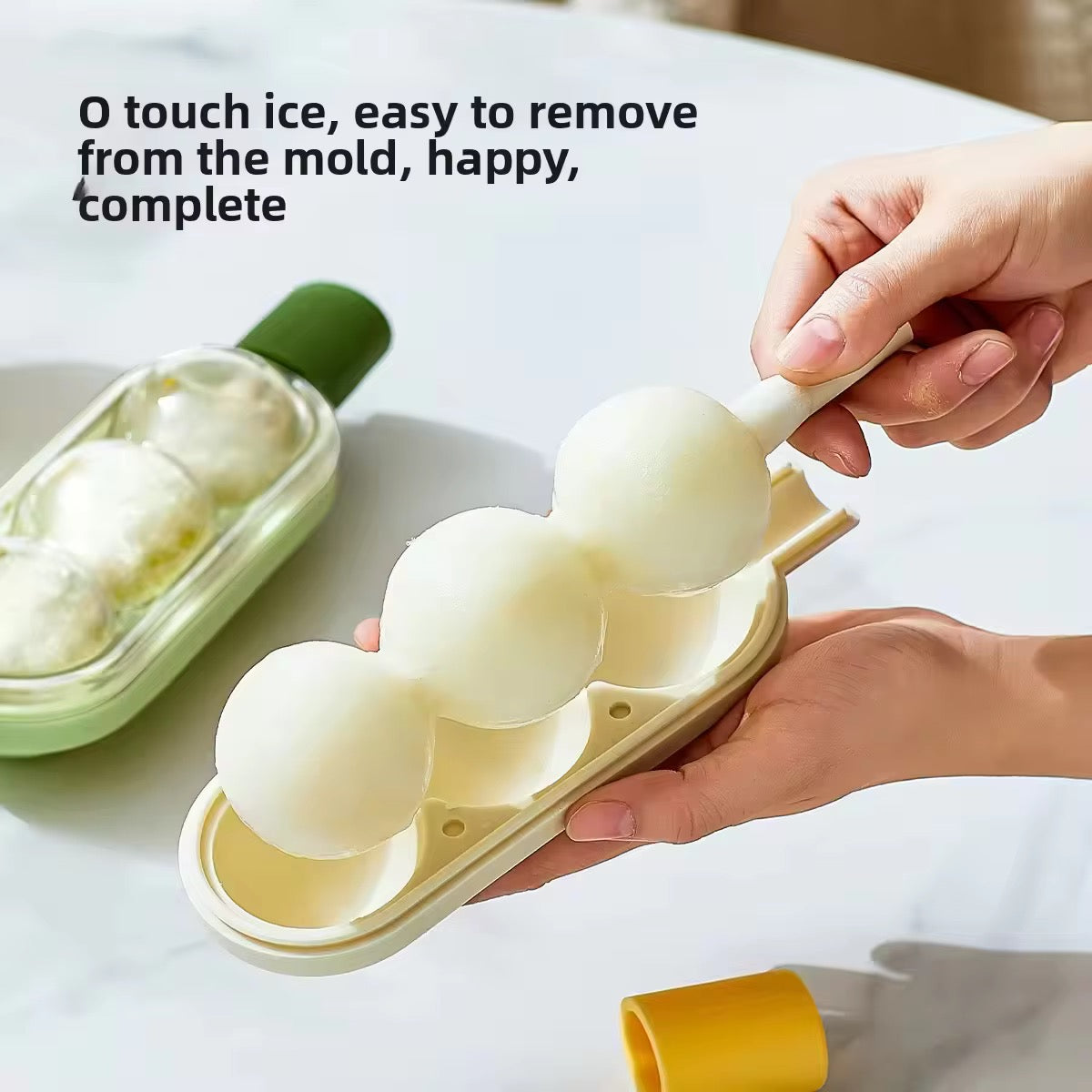 3PCS Bubble Ice Pop Mold Set with Built-in Straw