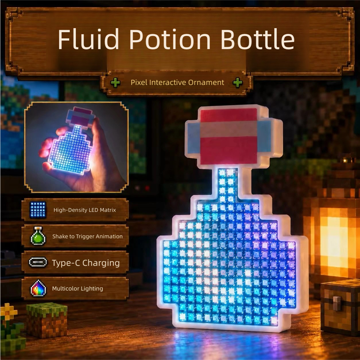 Minecraft Magic Potion Pixel Light(Free shipping, no customs duties)