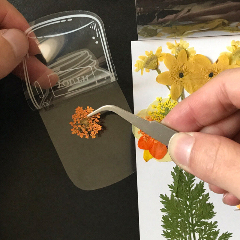 Transparent Bookmark Flower Seal Set of 40< buy one get one free>