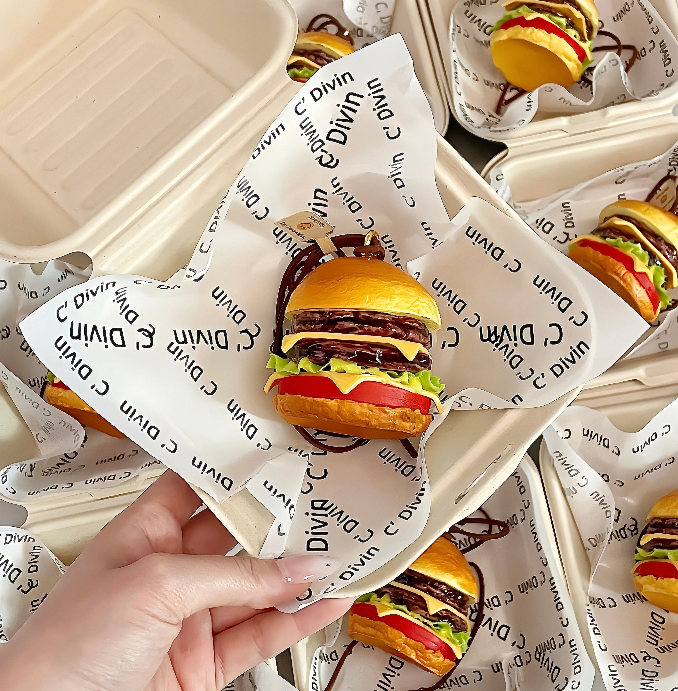 Handmade Burger Aroma Diffuser Hanging Ornament