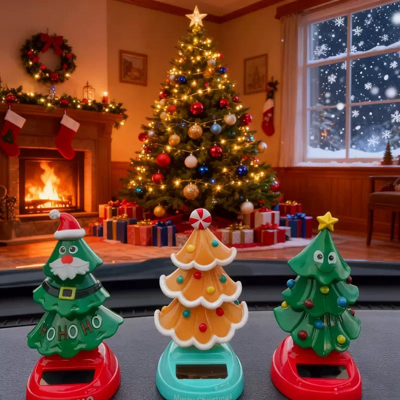 Solar Swinging Christmas Tree Car Ornament (Buy One Get One Free)