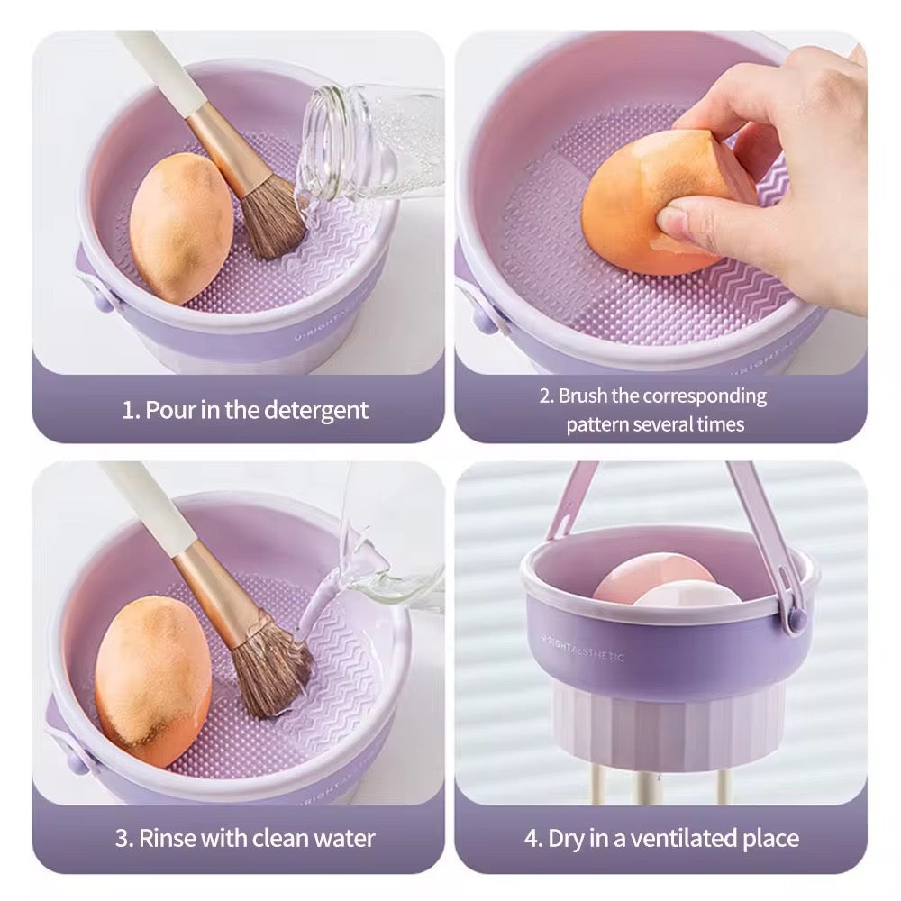 3-in-1 Makeup Brush Cleaning & Drying Bucket
