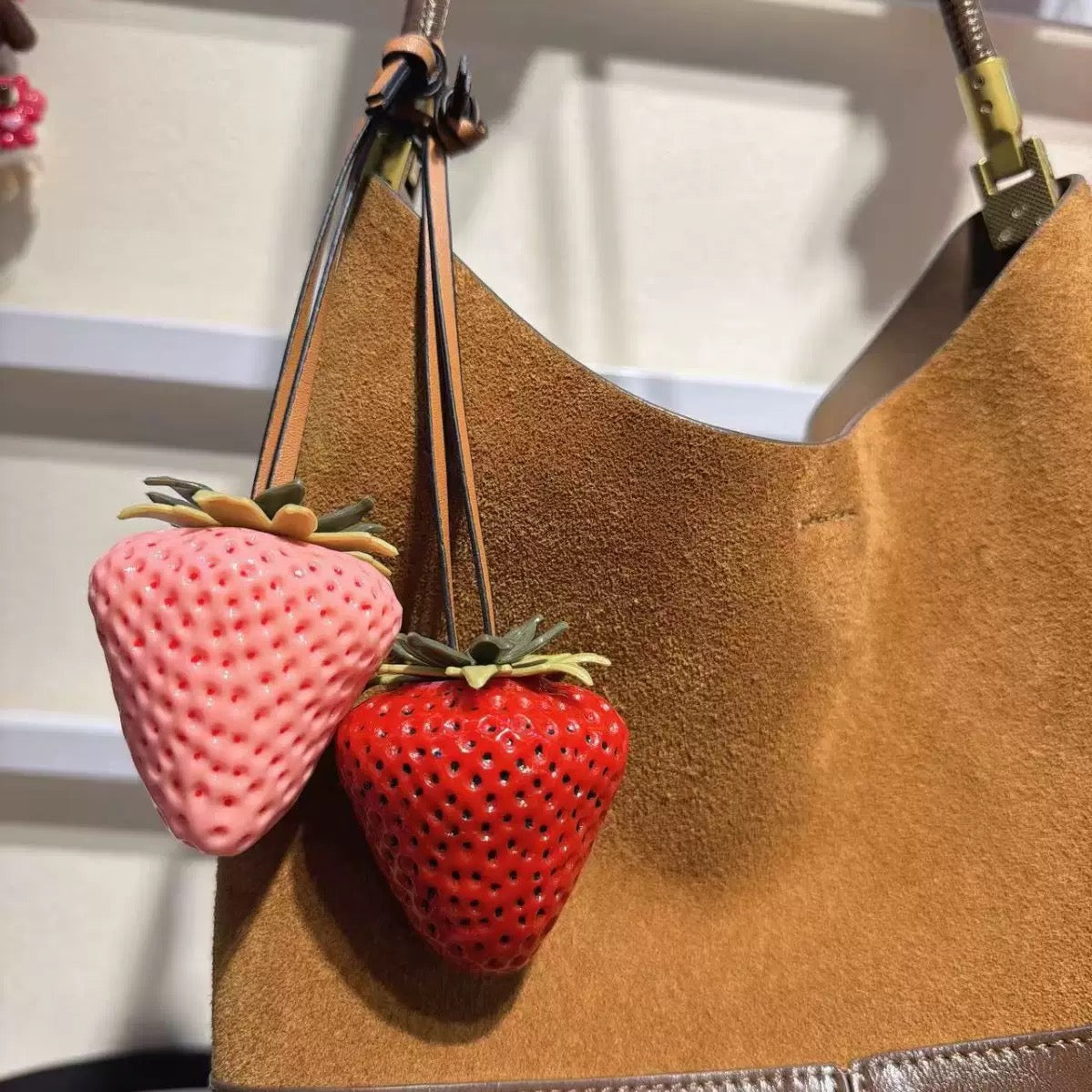 Strawberry 🍓 Mosquito Repellent Keychain (Buy One, Get One Free) – Pink + Red