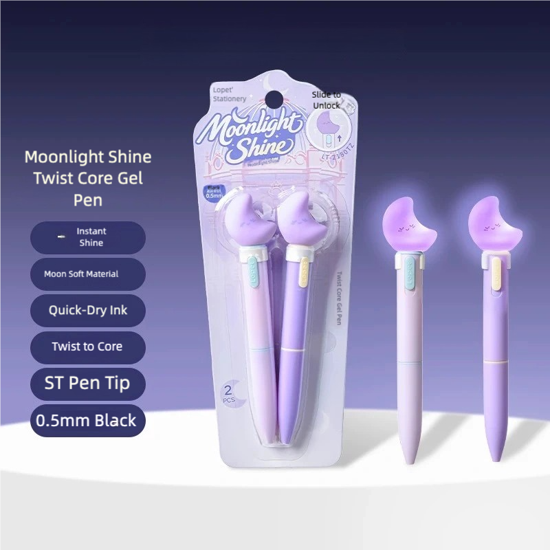 Glow-in-the-Dark Star Pens – 2 Pack with Built-In Night Light