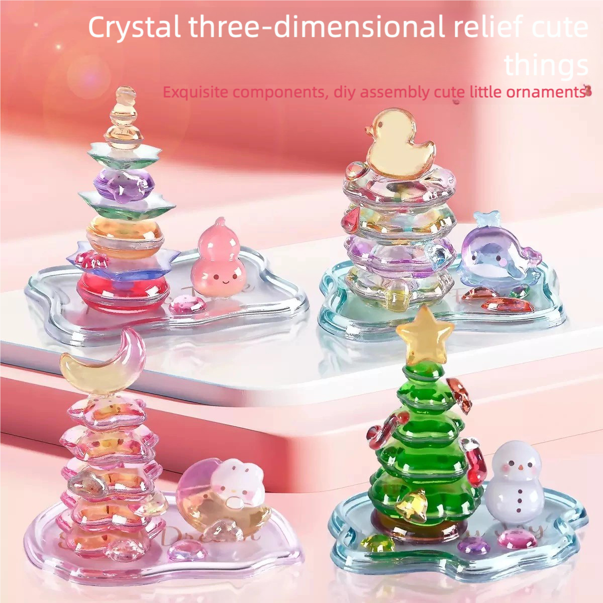 Crystal Jenga-Style 3D Building Stickers – DIY Cute Mini Scenes