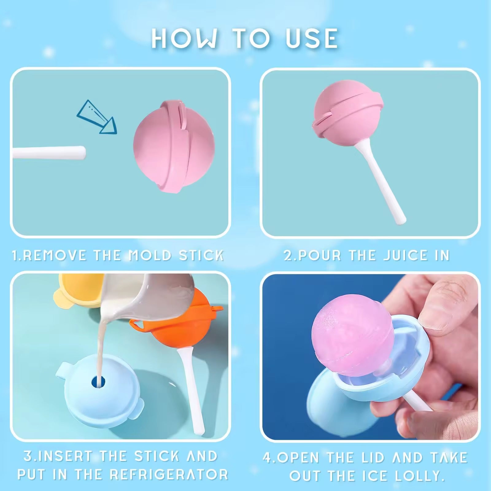 🍭 Popsicle Mold That Looks Like Candy (Set of 6)