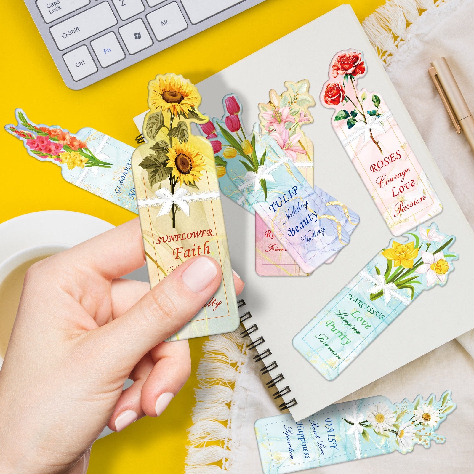 Flower Bouquet Bookmarks (buy one get one free for a total of 40)