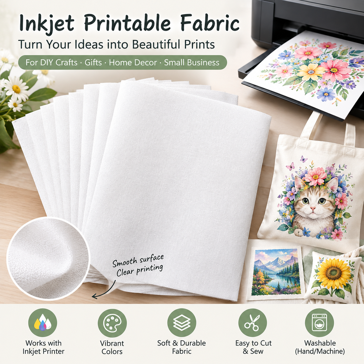 Waterproof Inkjet Printable Fabric – Print Your Own Designs at Home