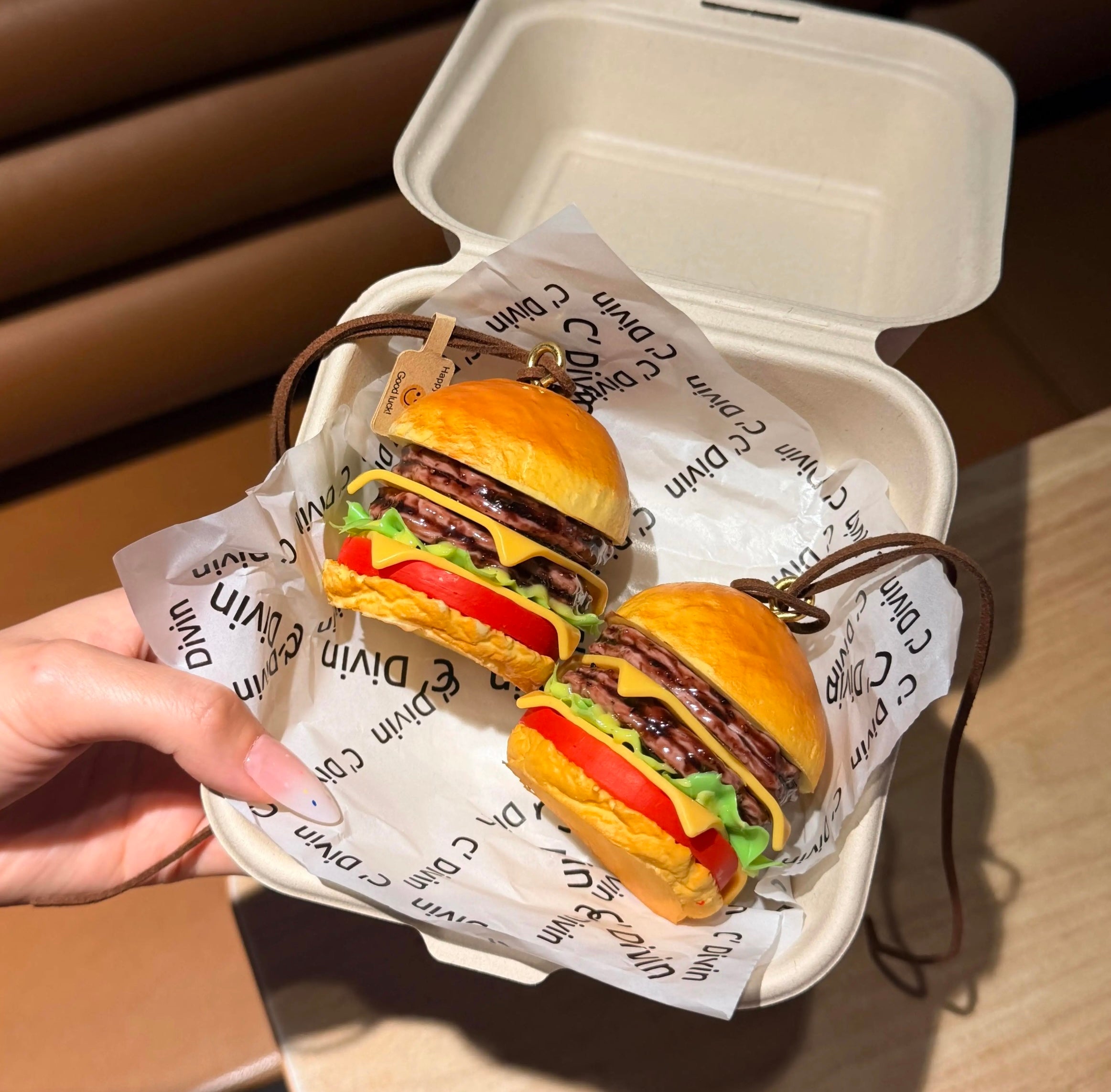 Handmade Burger Aroma Diffuser Hanging Ornament