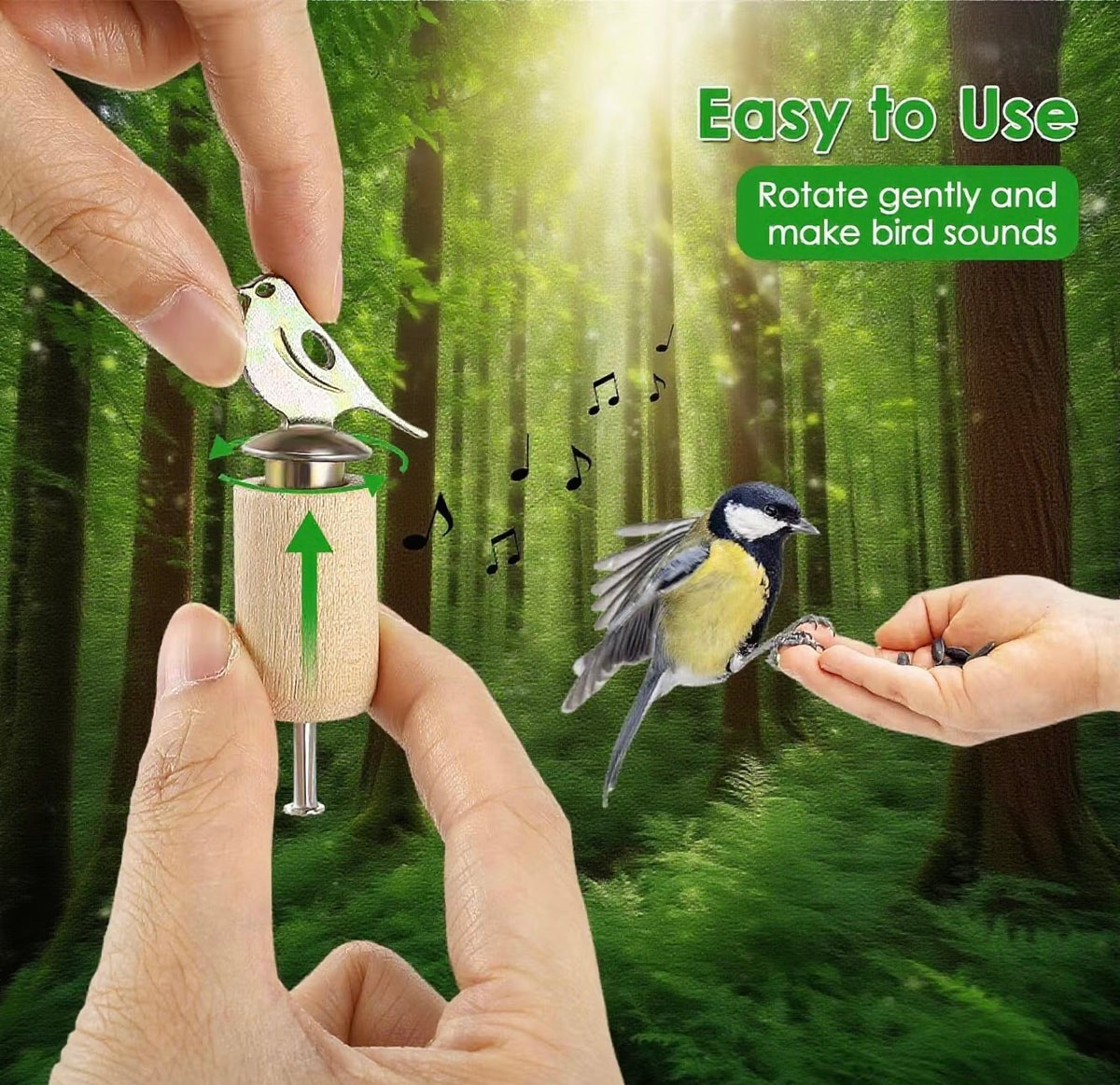 Hand-Crank Bird Call Whistle – Create Realistic Bird Sounds