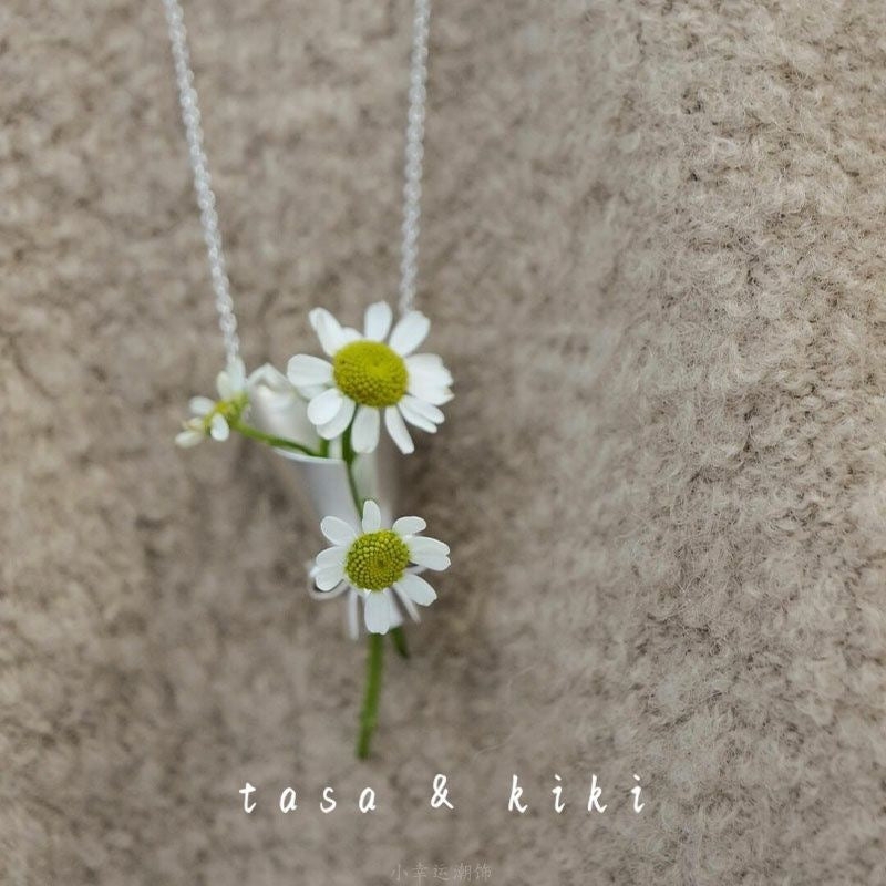 Wearable Mini Vase Jewelry Collection - Handcrafted S925 Silver Flower Holder (Brooch, Earrings, Necklace)