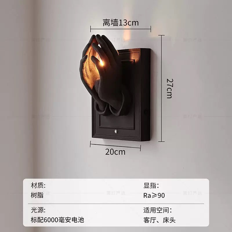 Praying Hands Wall Art Lamp – LED Ambient Wall Light & Table Lamp Decor
