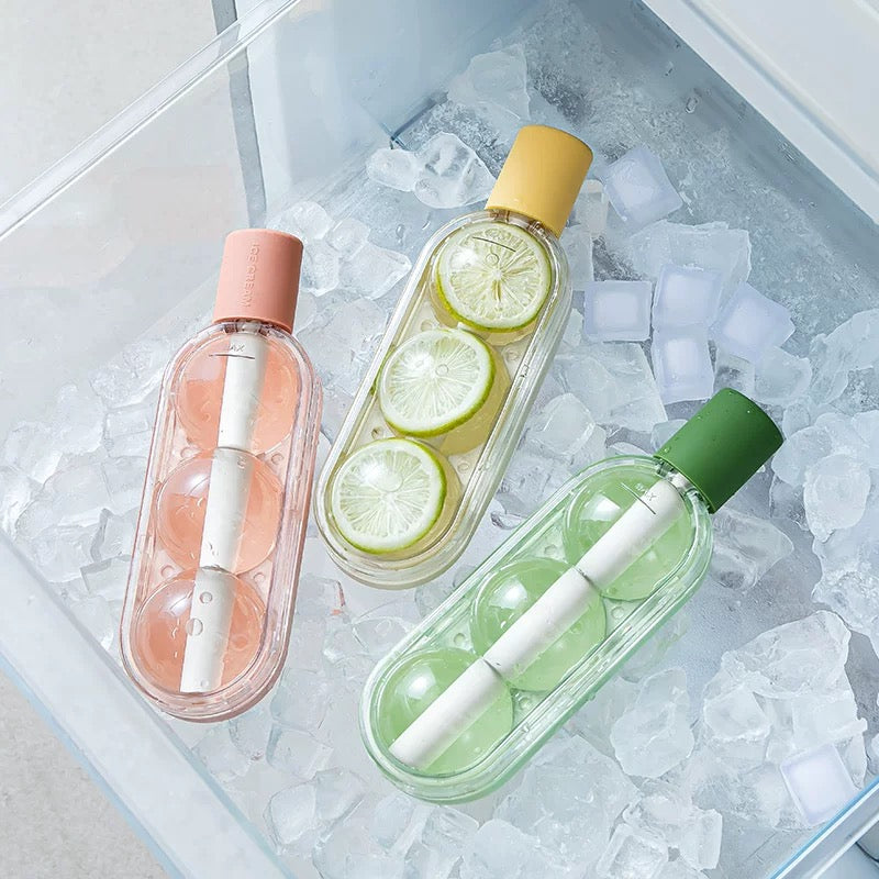 3PCS Bubble Ice Pop Mold Set with Built-in Straw