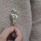 Elegant Flower Vase Brooch Pin – Mini Bouquet Holder Jewelry, Gold Bow Floral Brooch for Women（Buy one, get one free）