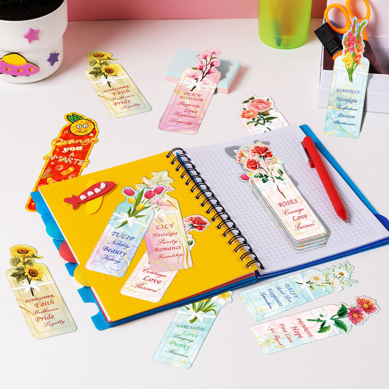 Flower Bouquet Bookmarks (buy one get one free for a total of 40)