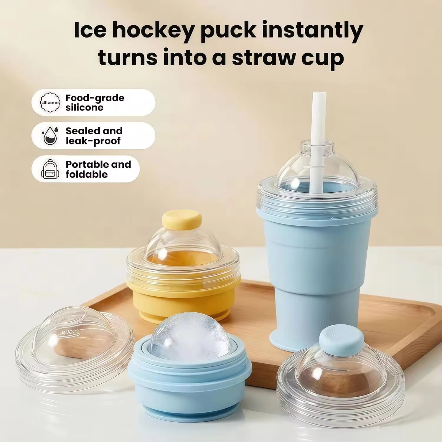 2-in-1 Foldable Ice Ball Cup – Freeze & Drink Anywhere (Buy 1 Get 1 Free)