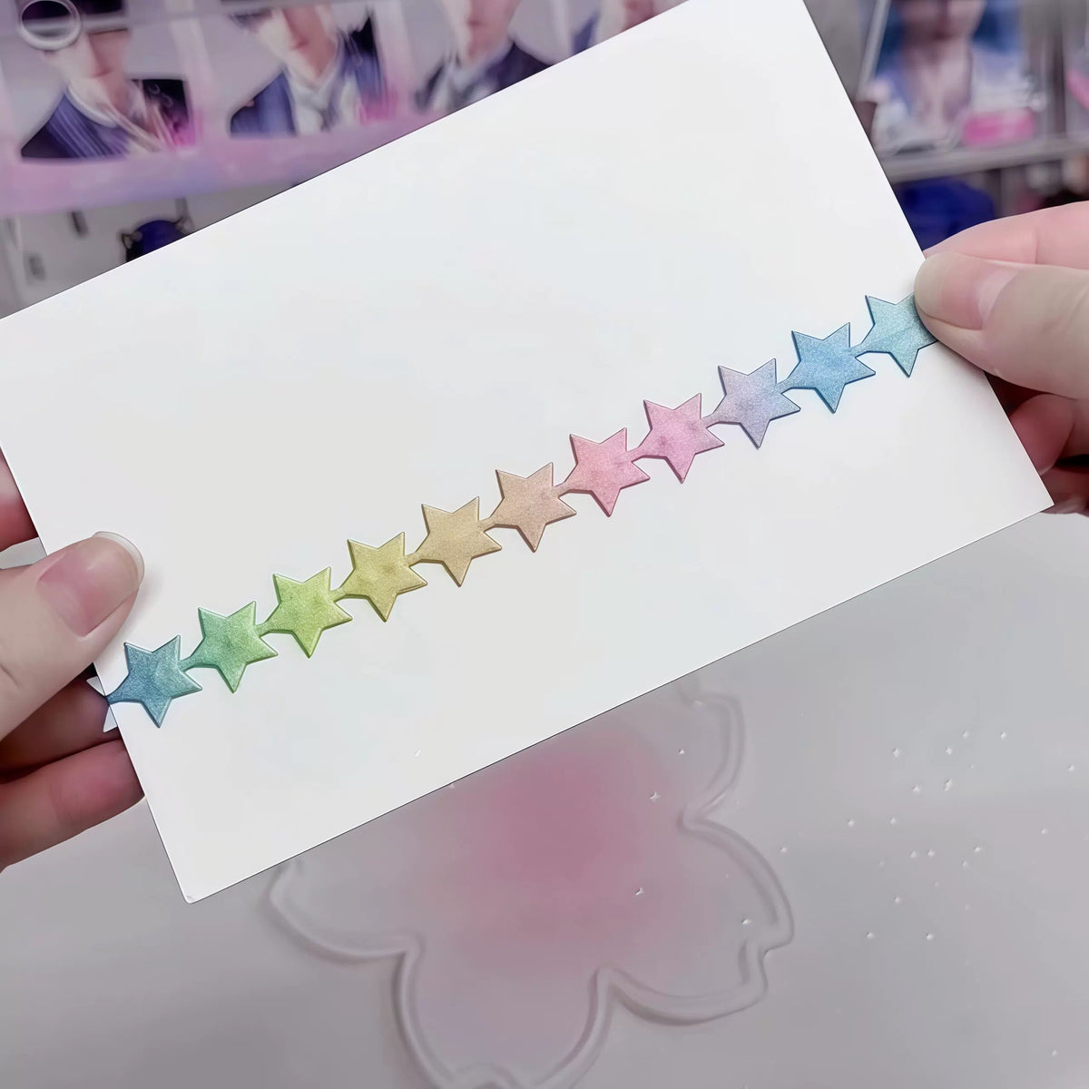 1.5-meter Gradient-Colored Knitted Star Ribbon
