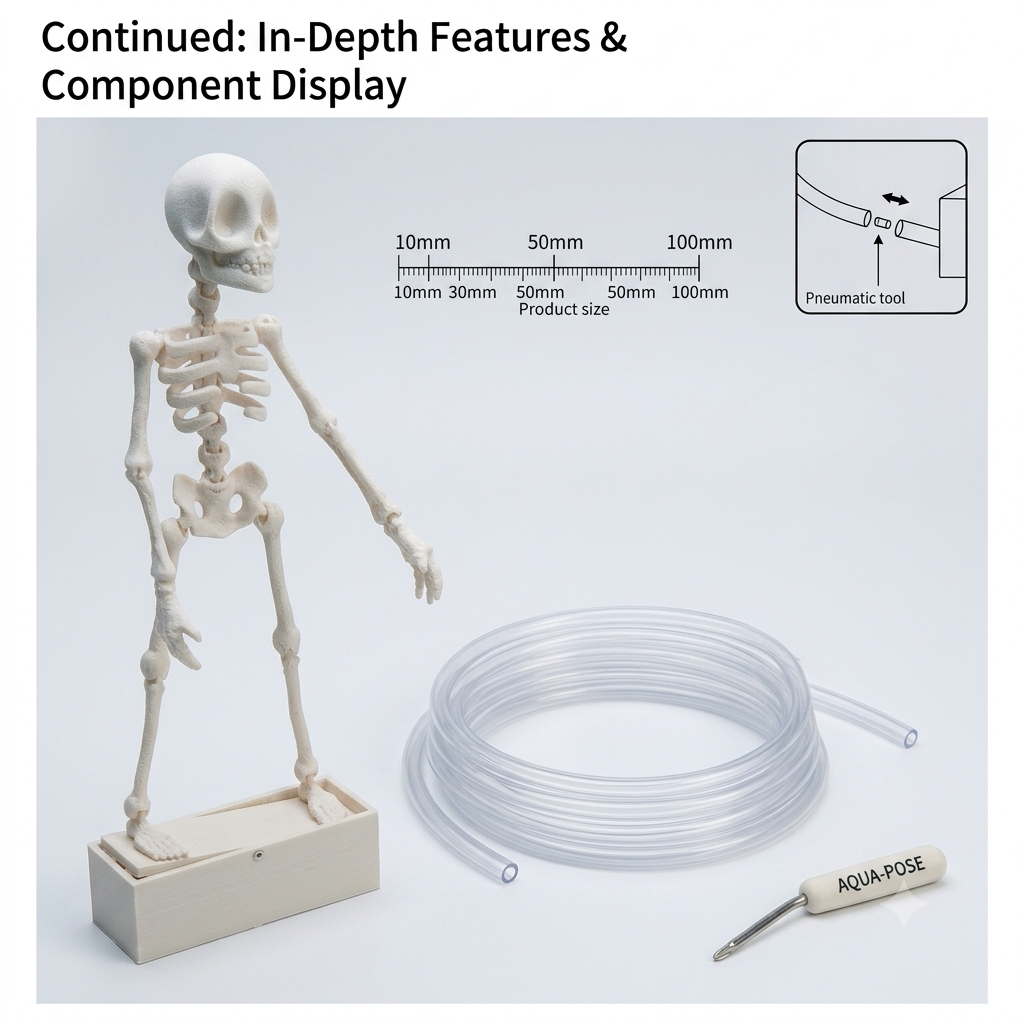 Bubble Dancing Skeleton Aquarium Ornament – Air Powered Fish Tank Decoration