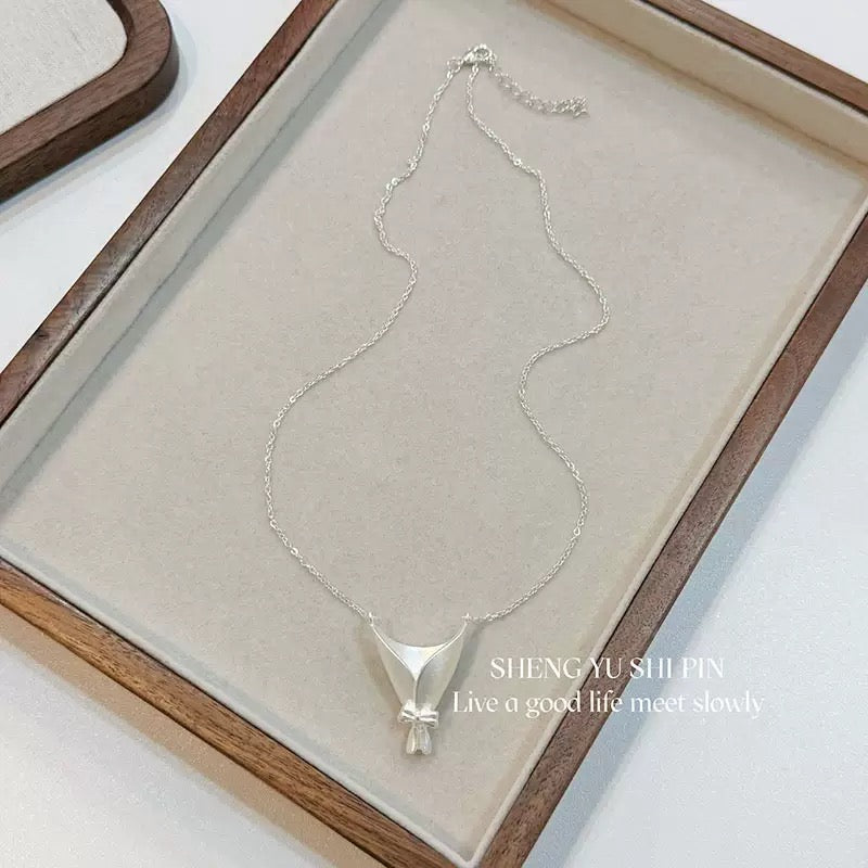 Wearable Mini Vase Jewelry Collection - Handcrafted S925 Silver Flower Holder (Brooch, Earrings, Necklace)