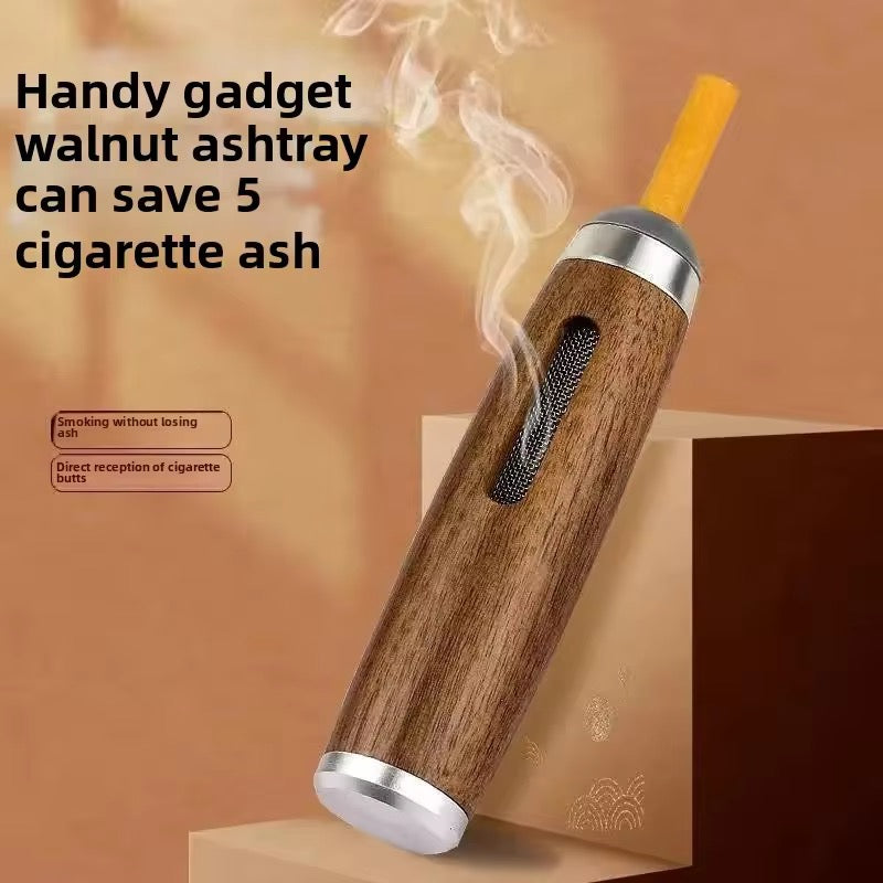 Walnut Portable Ashtray (Buy One, Get One Free) Features two different sizes in one set