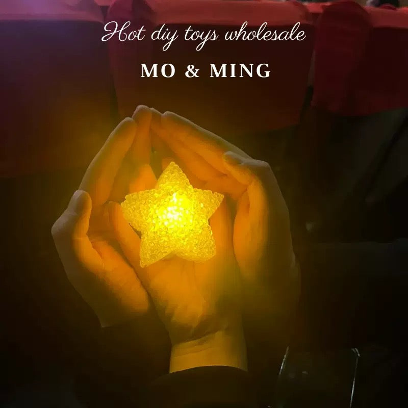 8-Piece Glowing Star Lights Set with Cotton Mesh Bag | Warm Ambient Decor（Available in two sizes）Free Handwoven Bags