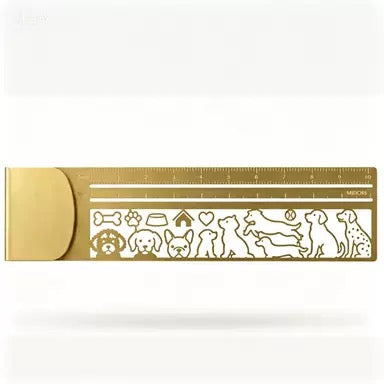 Brass Cat Stencil Ruler Gift Box