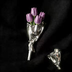 Wearable Mini Vase Jewelry Collection - Handcrafted S925 Silver Flower Holder (Brooch, Earrings, Necklace)